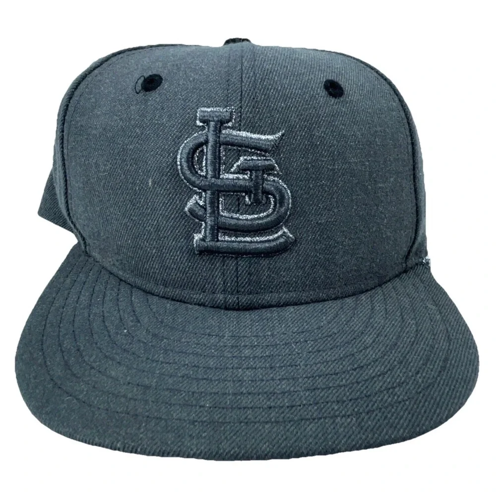 St Louis Cardinals Hat Cap Fitted Size 7 1/4 Gray Plain Logo Wool 59Fifty Mens *